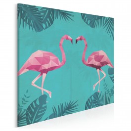 Pan i Pani Flaming - nowoczesny obraz na płótnie - 80x80 cm