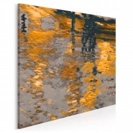 Odbicie słonecznego miasta - nowoczesny obraz na płótnie - 80x80 cm