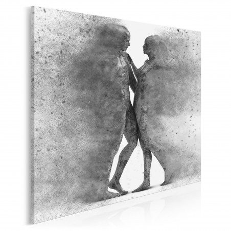 Metafizyka miłości w szarościach - nowoczesny obraz na płótnie - 80x80 cm