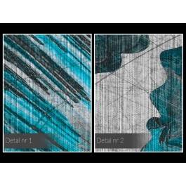 Taniec żywiołów w błękitach - nowoczesny obraz na płótnie - 120x80 cm Taniec żywiołów w błękitach - nowoczesny obraz na płótnie - 120x80 cm