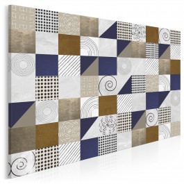 Trójkąty i kwadraty - nowoczesny obraz na płótnie - 120x80 cm