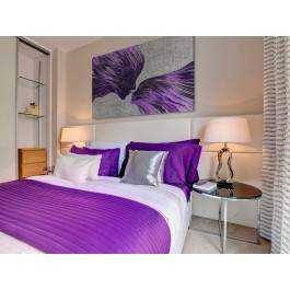 Taniec żywiołów we fioletach - nowoczesny obraz na płótnie - 120x80 cm