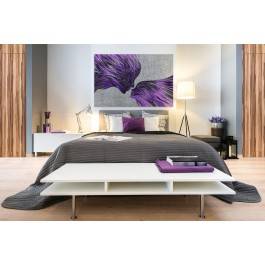 Taniec żywiołów we fioletach - nowoczesny obraz na płótnie - 120x80 cm