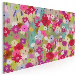 Kwietne patio - nowoczesny obraz na płótnie - 120x80 cm