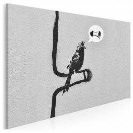 Banksy - Ptak - nowoczesny obraz na płótnie - 120x80 cm Banksy - Ptak - nowoczesny obraz na płótnie - 120x80 cm