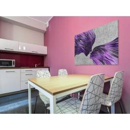 Taniec żywiołów we fioletach - nowoczesny obraz na płótnie - 120x80 cm