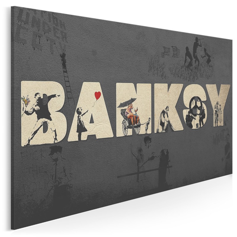 Banksy - Street art - nowoczesny obraz na płótnie - 120x80 cm