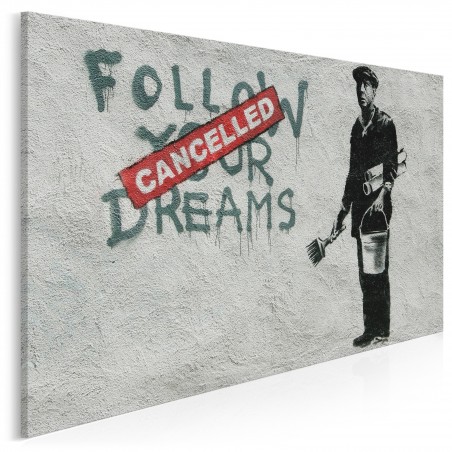 Banksy - Follow your dreams - nowoczesny obraz na płótnie - 120x80 cm