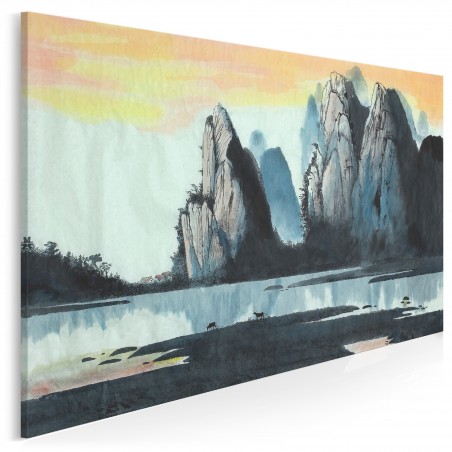 Zatoka bawołów - nowoczesny obraz na płótnie - 120x80 cm
