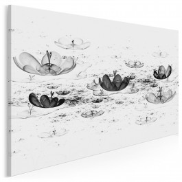 Nenufary na wodzie - nowoczesny obraz na płótnie - 120x80 cm