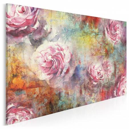 Różany zakątek - nowoczesny obraz na płótnie - 120x80 cm