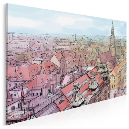 Wrocławski rynek - nowoczesny obraz na płótnie - 120x80 cm