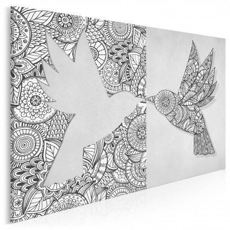 Skrzydlate origami - nowoczesny obraz do sypialni - 120x80 cm