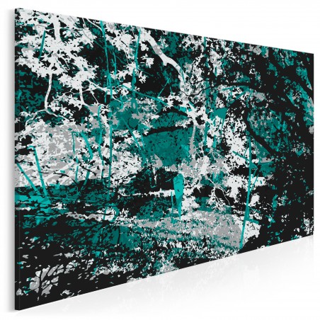 W cieniu turkusowego drzewa - nowoczesny obraz na płótnie - 120x80 cm