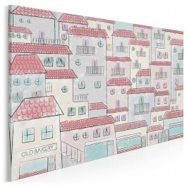Malownicze miasteczko - nowoczesny obraz na płótnie - 120x80 cm