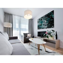 W cieniu turkusowego drzewa - nowoczesny obraz na płótnie - 120x80 cm