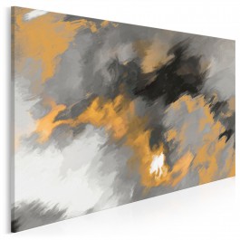 Płomienie na wietrze w żółciach - nowoczesny obraz na płótnie - 120x80 cm