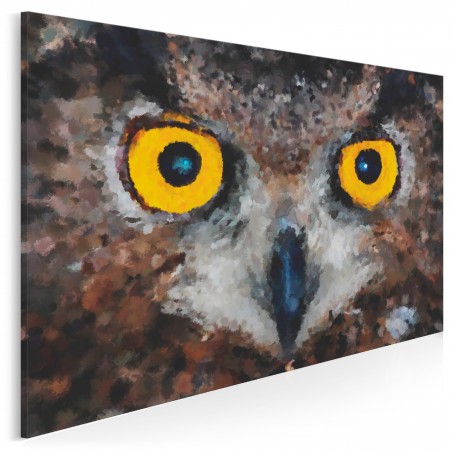 Magnetyczne spojrzenie puchacza - nowoczesny obraz na płótnie - 120x80 cm