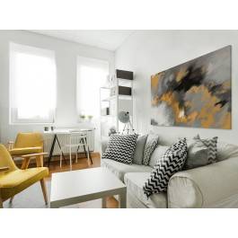 Płomienie na wietrze w żółciach - nowoczesny obraz na płótnie - 120x80 cm