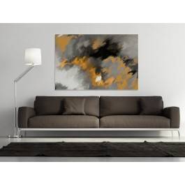 Płomienie na wietrze w żółciach - nowoczesny obraz na płótnie - 120x80 cm