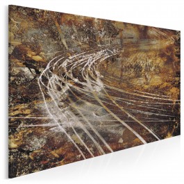 Dynamika w brązach - nowoczesny obraz do sypialni - 120x80 cm