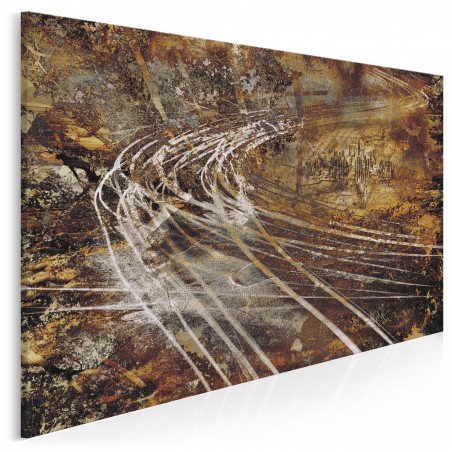 Dynamika w brązach - nowoczesny obraz do sypialni - 120x80 cm