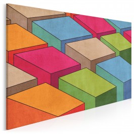Kolorowe bloki - nowoczesny obraz na płótnie - 120x80 cm