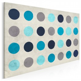 Turkusowe koła abstrakcji - nowoczesny obraz na płótnie - 120x80 cm