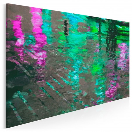 Odbicie magicznego miasta - nowoczesny obraz do salonu - 120x80cm