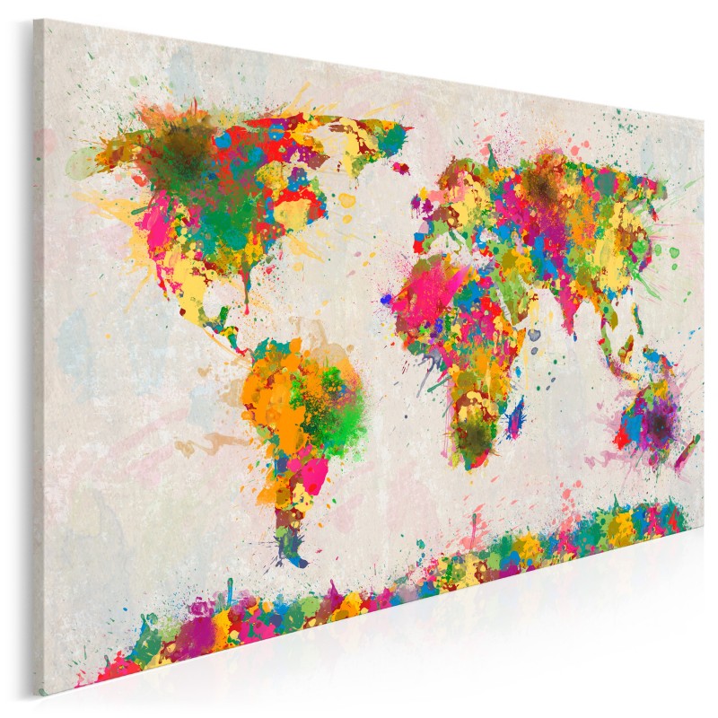 Mapa świata - nowoczesny obraz na płótnie - 120x80 cm