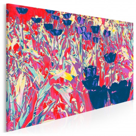 Kwiatowa abstrakcja - nowoczesny obraz na płótnie - 120x80 cm