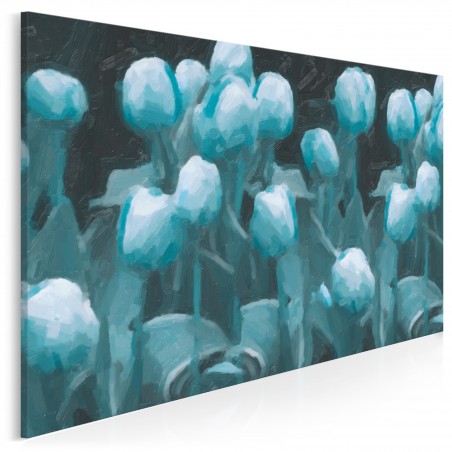 Turkusowe bukiety - nowoczesny obraz na płótnie- 120x80 cm