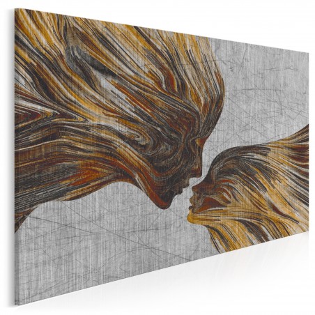Taniec żywiołów w brązach - nowoczesny obraz na płótnie - 120x80 cm