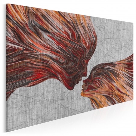 Taniec żywiołów w czerwieniach - nowoczesny obraz na płótnie - 120x80 cm