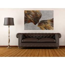 Taniec żywiołów w brązach - nowoczesny obraz na płótnie - 120x80 cm Taniec żywiołów w brązach - nowoczesny obraz na płótnie - 120x80 cm