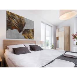 Taniec żywiołów w brązach - nowoczesny obraz na płótnie - 120x80 cm Taniec żywiołów w brązach - nowoczesny obraz na płótnie - 120x80 cm