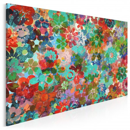 Barwna rabatka - nowoczesny obraz na płótnie - 120x80 cm