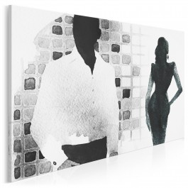 Randka w ciemno - nowoczesny obraz na płótnie - 120x80 cm Randka w ciemno - nowoczesny obraz na płótnie - 120x80 cm
