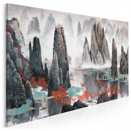Mistyka gór Tianzi - nowoczesny obraz na płótnie - 120x80 cm
