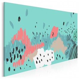 Turkusowe epitafium - nowoczesny obraz na płótnie - 120x80 cm