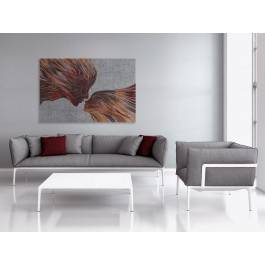 Taniec żywiołów w czerwieniach - nowoczesny obraz na płótnie - 120x80 cm Taniec żywiołów w czerwieniach - nowoczesny obraz na płótnie - 120x80 cm