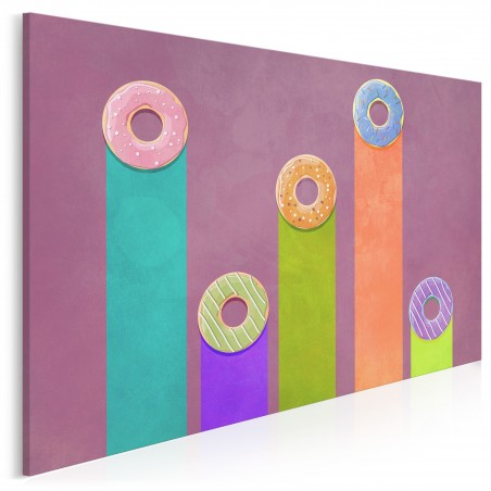 Donut worry be happy - nowoczesny obraz na płótnie - 120x80 cm