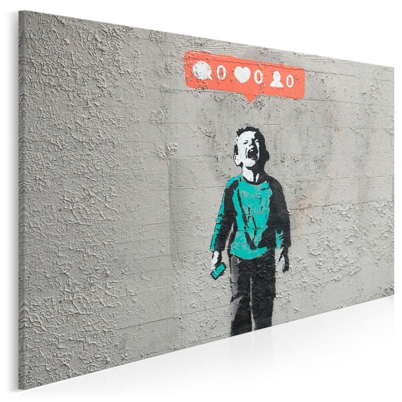 Banksy - Social media - nowoczesny obraz na płótnie - 120x80 cm