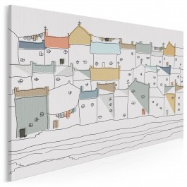 Zamki na piasku - nowoczesny obraz na płótnie - 120x80 cm