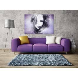 Dusza z antracytu we fioletach - nowoczesny obraz na płótnie - 120x80 cm