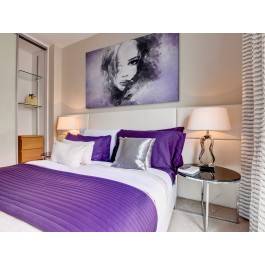 Dusza z antracytu we fioletach - nowoczesny obraz na płótnie - 120x80 cm