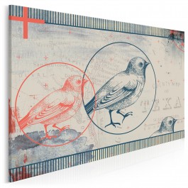 Niebieski ptak - nowoczesny obraz do salonu - 120x80 cm