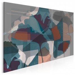 Magia liści ginko - nowoczesny obraz na płótnie - 120x80 cm