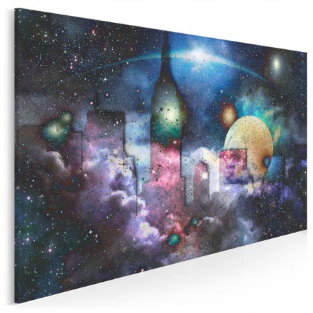 Gwiezdne miasto - nowoczesny obraz na płótnie - 120x80 cm