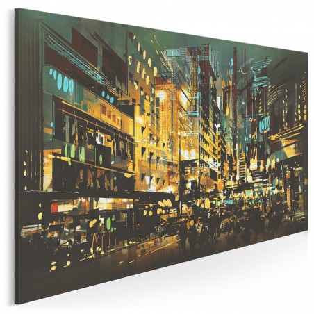 Miejska iluminacja  - nowoczesny obraz na płótnie - 120x80 cm